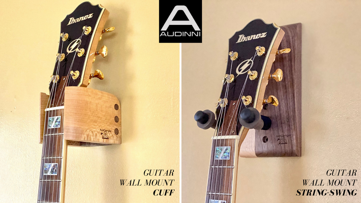 Audinni Guitar Wall Mounts in natural hardwood