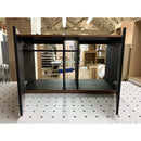 Gravity Duo Large AV Cabinet TV Stand with 2 doors open in dark wood  - Audinni