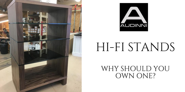 Hi Fi Rack with Natural Walnut with AV Furniture Glass Shelves