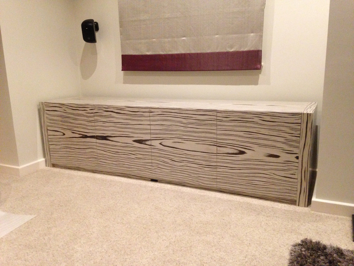 Extra Large AV Cabinet in patterned wood by Audinni