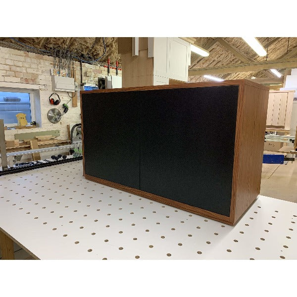 Gravity Duo Large AV Cabinet TV Stand with 2 doors in dark wood - Audinni