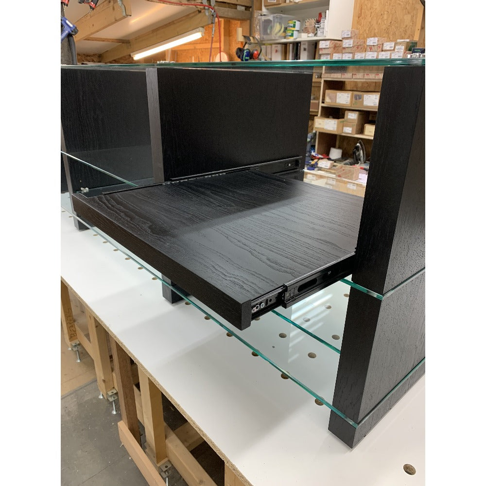 SUPERSTAX Glass Hi Fi TV Stand with pull-out drawers - Audinni