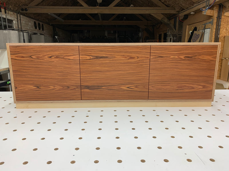 Edge Trio Large AV Cabinet in Tiger effect wood