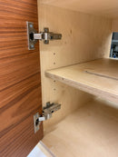 Edge Trio Large AV Cabinet with door open and view inside cabinet