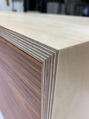 Edge Trio Large AV Cabinet with corner view of high quality wood