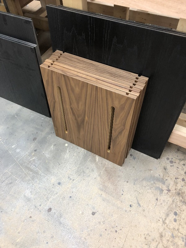 modern tall cabinetry for audio units. 