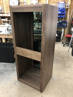 bespoke wooden and glass cabinetry for record player. vinyl player stand