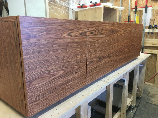 Gravity Quattro Large AV Cabinet rear view brown wood- Audinni